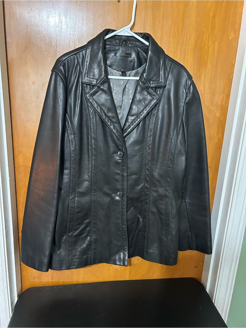Wilsons Leather Black Genuine Leather Blazer Jacket Women’s XL